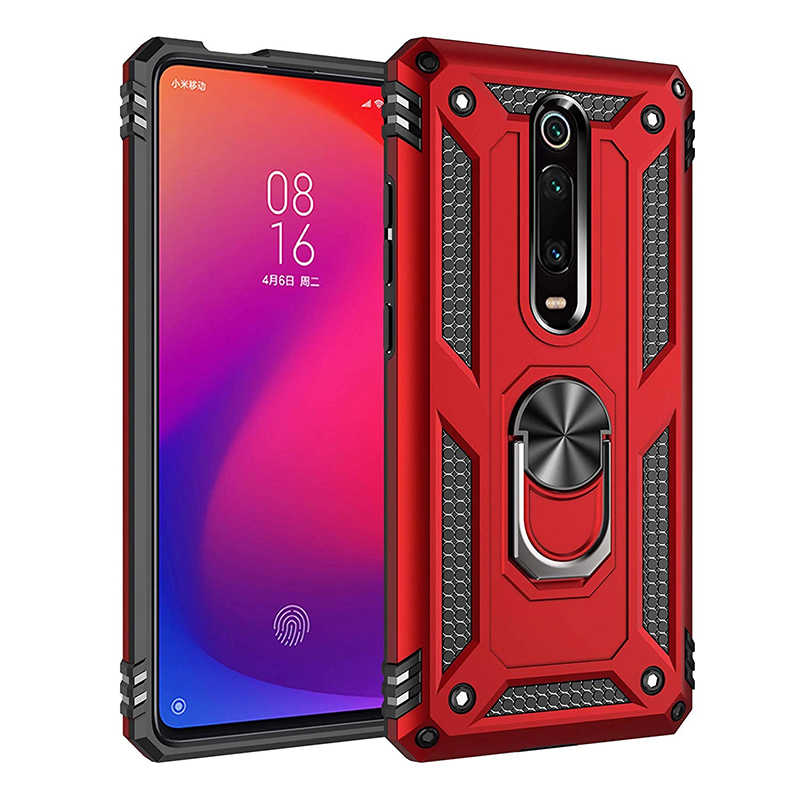 Xiaomi Uyumlu Mi 9T Kılıf Tuhatu Tank Kapak-Kırmızı