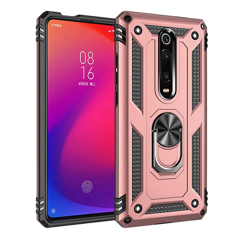 Xiaomi Uyumlu Mi 9T Kılıf Tuhatu Tank Kapak-Rose gold