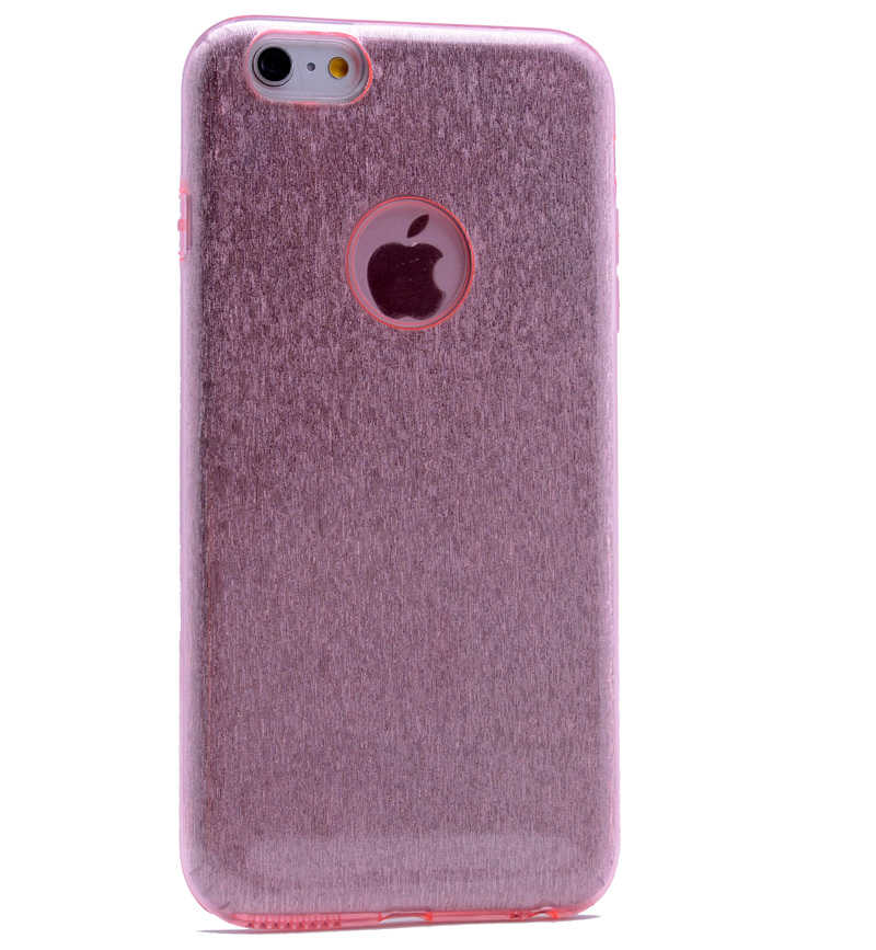 iPhone Uyumlu 8 Plus Kılıf Tuhatu Shining Silikon-Pembe