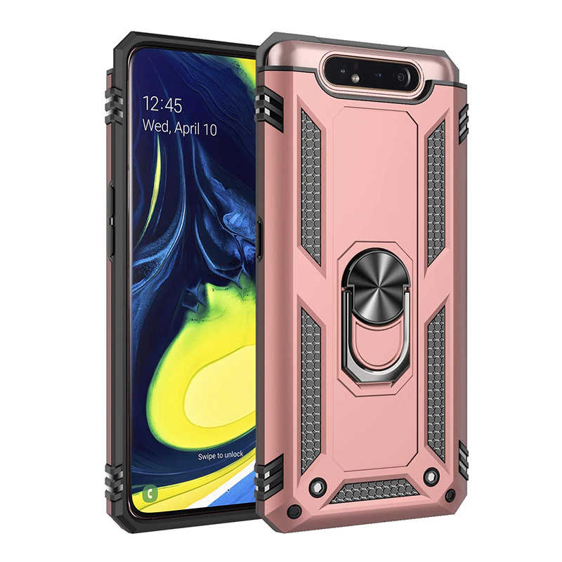 Galaxy Uyumlu A80 Kılıf Tuhatu Tank Kapak-Rose gold