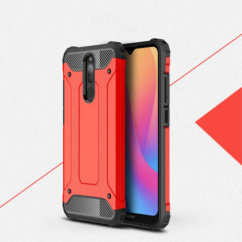 Xiaomi Uyumlu Redmi 8 Kılıf Tuhatu Crash Silikon Kapak-Kırmızı