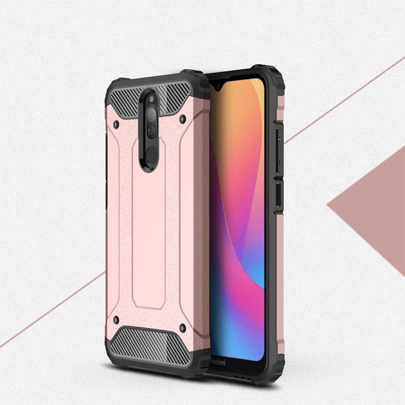 Xiaomi Uyumlu Redmi 8 Kılıf Tuhatu Crash Silikon Kapak-Rose gold