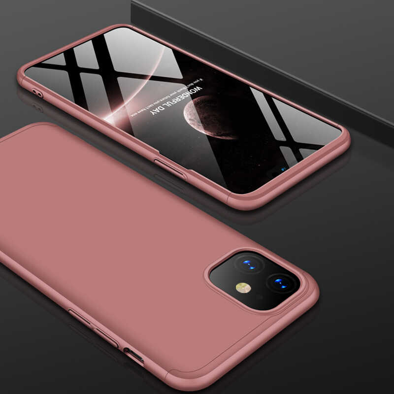 iPhone Uyumlu 11 Kılıf Tuhatu Ays Kapak-Rose gold