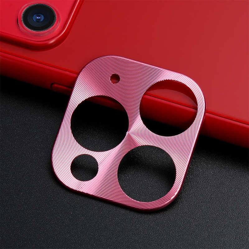 iPhone Uyumlu 11 Pro Tuhatu Metal Kamera Koruyucu-Rose gold