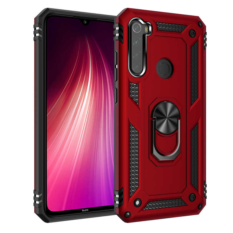 Xiaomi Uyumlu Redmi Note 8 Kılıf Tuhatu Tank Kapak-Kırmızı