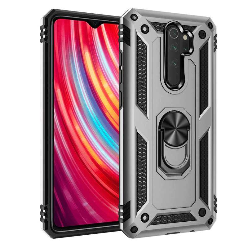 Xiaomi Uyumlu Redmi Note 8 Pro Kılıf Tuhatu Tank Kapak-Gri