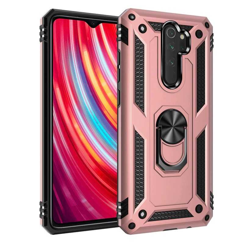 Xiaomi Uyumlu Redmi Note 8 Pro Kılıf Tuhatu Tank Kapak-Rose gold