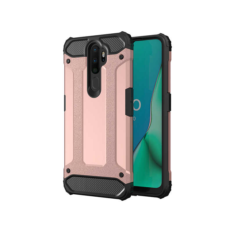 Oppo A9 2020 Kılıf Tuhatu Crash Silikon Kapak-Rose gold