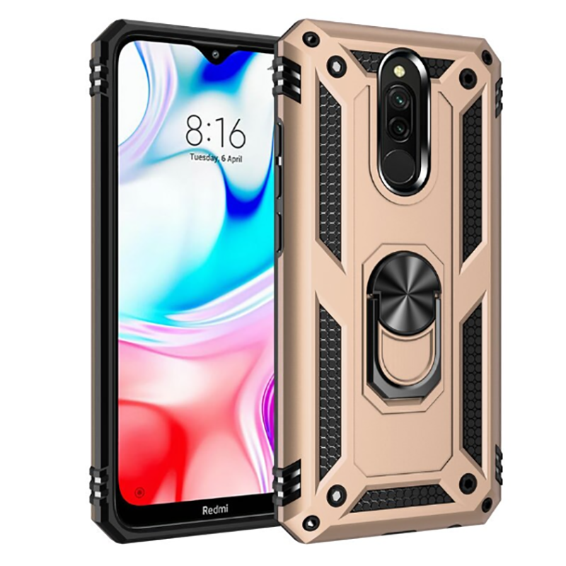 Xiaomi Uyumlu Redmi 8 Kılıf Tuhatu Tank Kapak-Gold