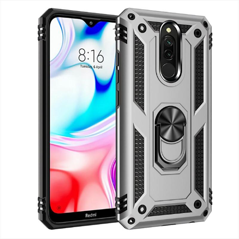 Xiaomi Uyumlu Redmi 8 Kılıf Tuhatu Tank Kapak-Gri