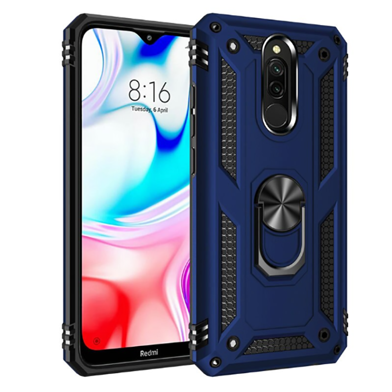 Xiaomi Uyumlu Redmi 8 Kılıf Tuhatu Tank Kapak-Mavi