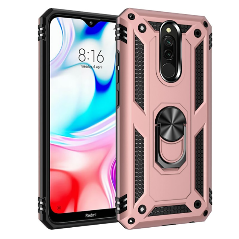 Xiaomi Uyumlu Redmi 8 Kılıf Tuhatu Tank Kapak-Rose gold