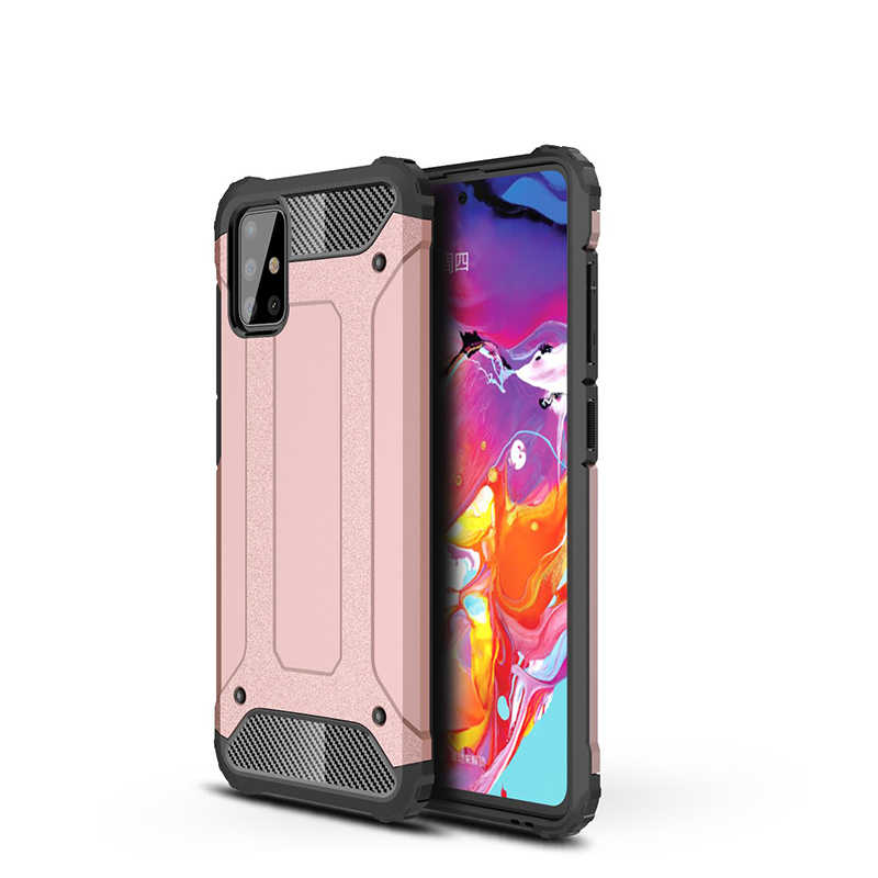 Galaxy Uyumlu A51 Kılıf Tuhatu Crash Silikon Kapak-Rose gold