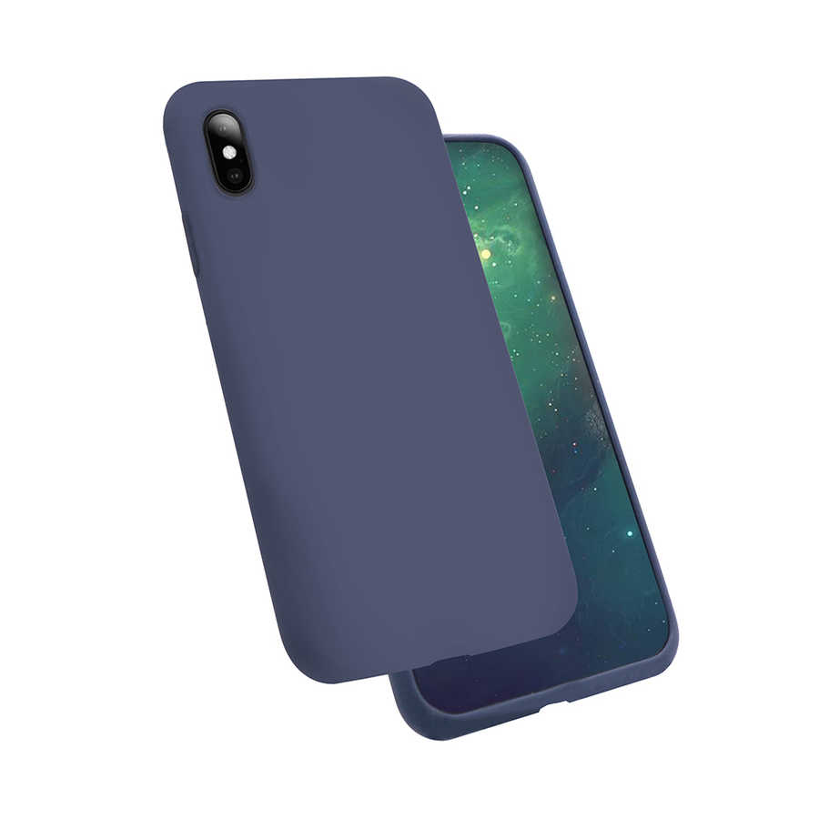 iPhone Uyumlu X Kılıf Tuhatu Silk Silikon-Lacivert