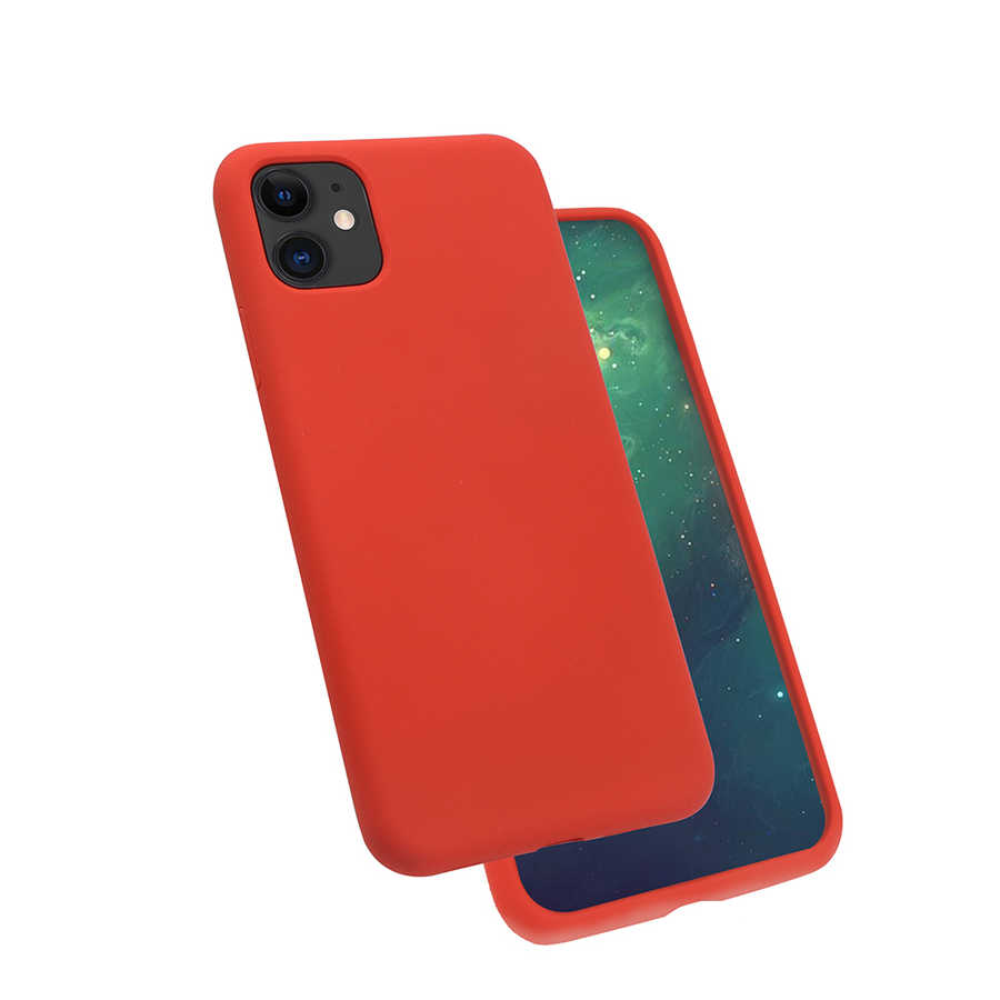 iPhone Uyumlu 11 Kılıf Tuhatu Silk Silikon-Kırmızı