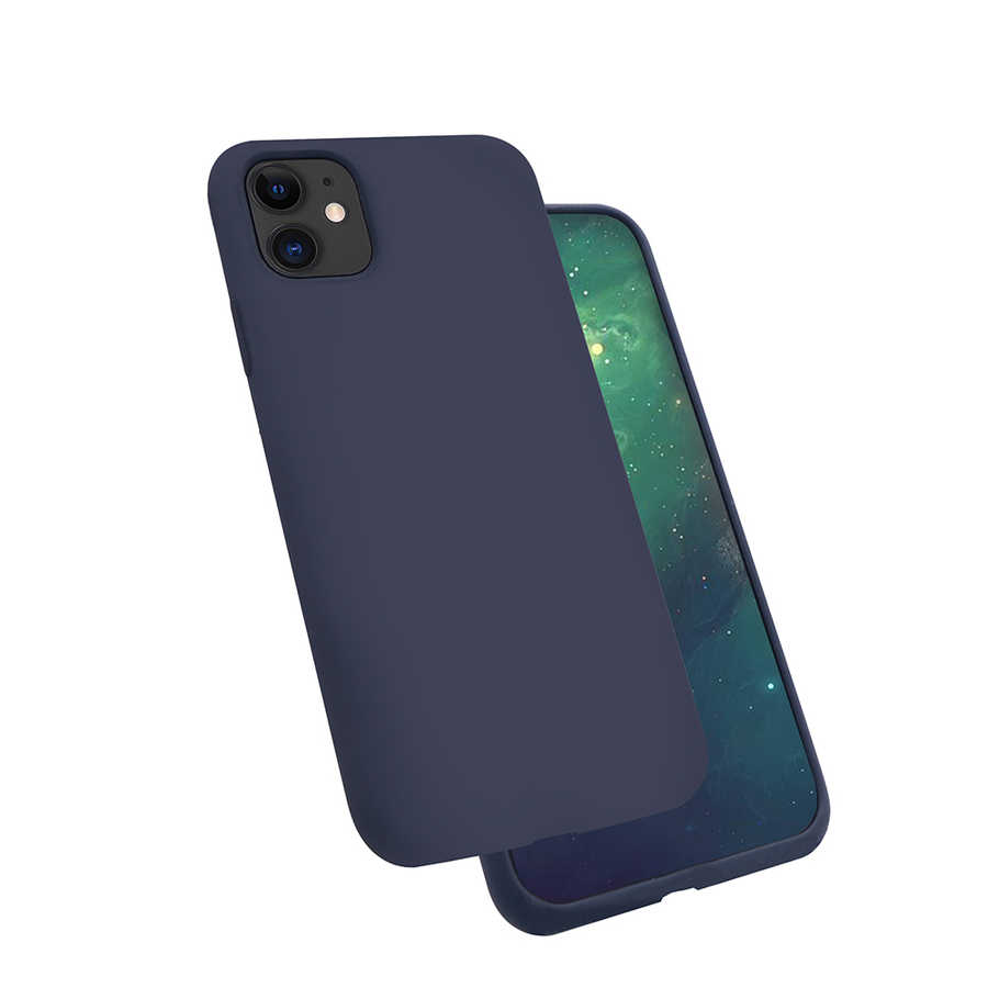 iPhone Uyumlu 11 Kılıf Tuhatu Silk Silikon-Lacivert