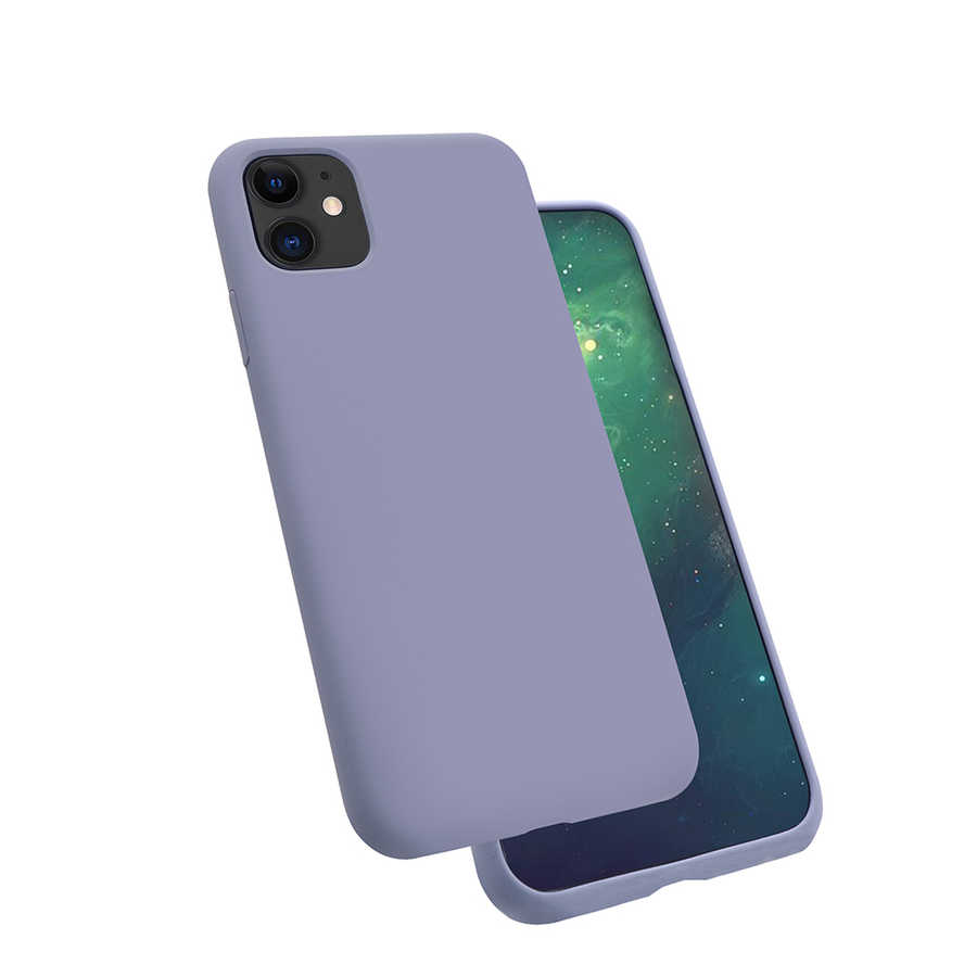 iPhone Uyumlu 11 Kılıf Tuhatu Silk Silikon-Lila