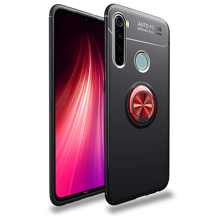 Xiaomi Uyumlu Redmi Note 8 Kılıf Tuhatu Ravel Silikon Kapak-Siyah-kırmızı