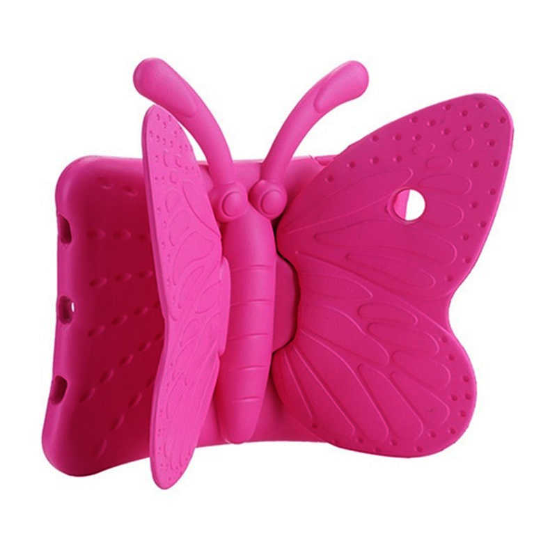 iPad Uyumlu Mini 1 Tuhatu Butterfly Standlı Tablet Kılıf-Pembe koyu