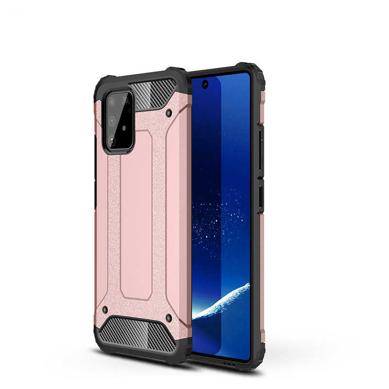 Galaxy Uyumlu A91 (S10 Lite) Kılıf Tuhatu Crash Silikon Kapak-Rose gold