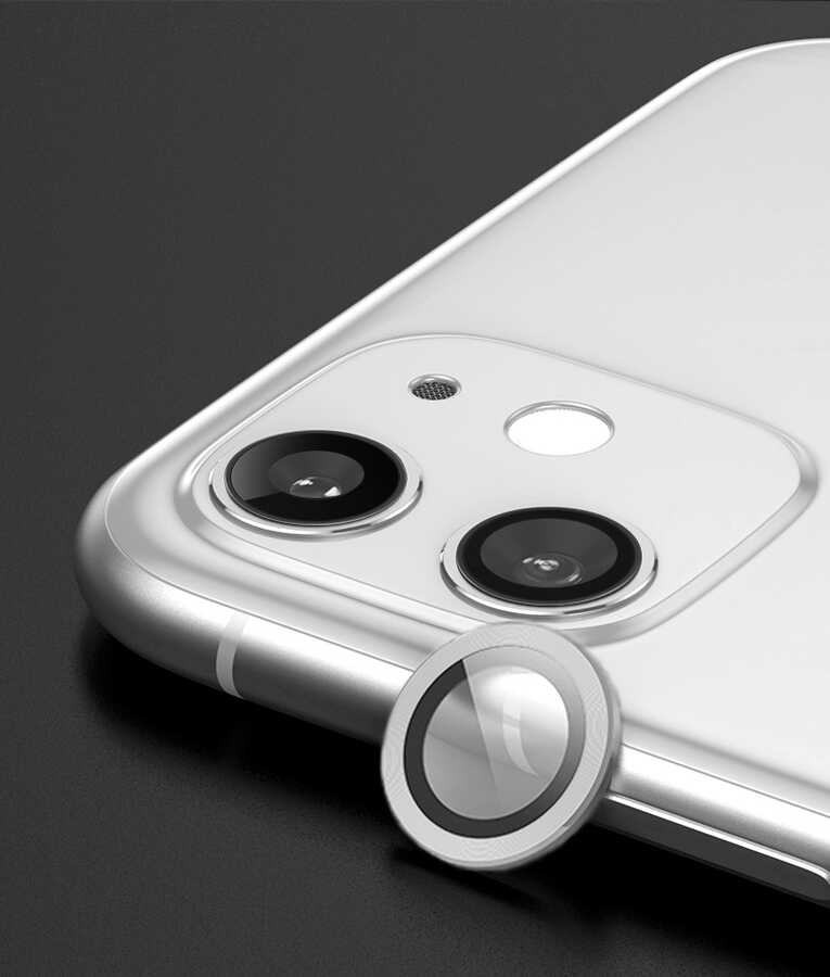 iPhone Uyumlu 11 Tuhatu CL-02 Kamera Lens Koruyucu-Gümüş