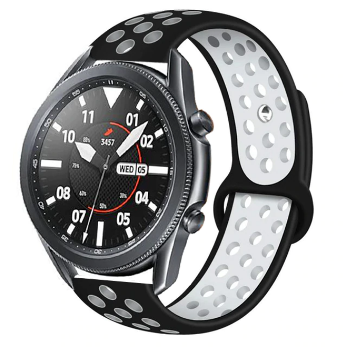 Gear S3 (22mm) Dama Silikon Kordon-Siyah-beyaz