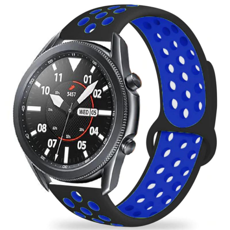 Gear S3 (22mm) Dama Silikon Kordon-Siyah-mavi