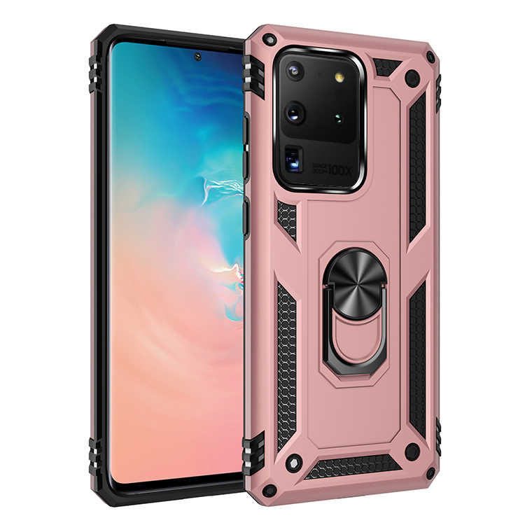 Galaxy Uyumlu S20 Ultra Kılıf Tuhatu Tank Kapak-Rose gold