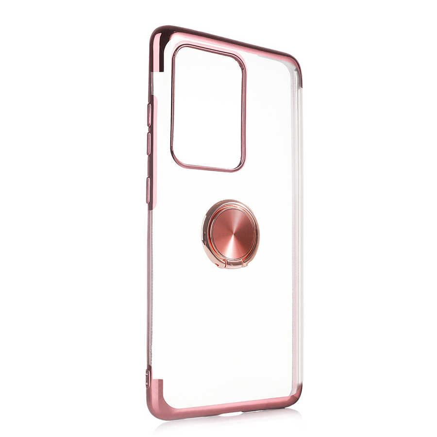 Galaxy Uyumlu S20 Ultra Kılıf Tuhatu Gess Silikon-Rose gold