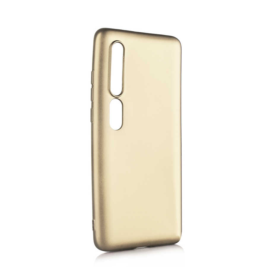 Xiaomi Uyumlu Mi 10 Kılıf Tuhatu Marino Silikon Kapak-Gold