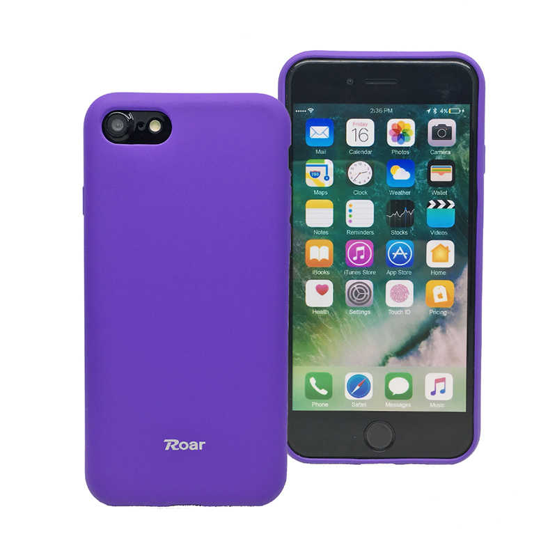 iPhone Uyumlu SE 2020 Kılıf Roar Jelly Kapak-Mor