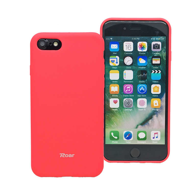 iPhone Uyumlu SE 2020 Kılıf Roar Jelly Kapak-Pembe koyu