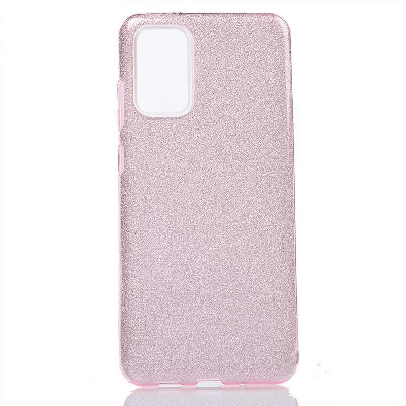 Galaxy Uyumlu S20 Plus Kılıf Tuhatu Shining Silikon-Rose gold