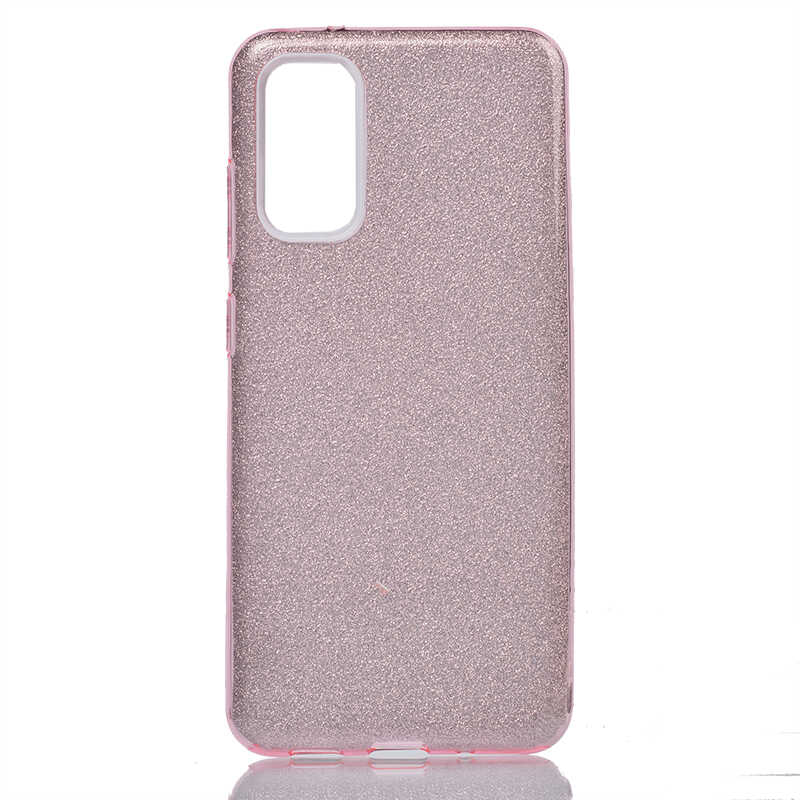 Galaxy Uyumlu S20 Kılıf Tuhatu Shining Silikon-Rose gold