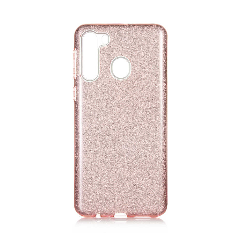 Galaxy Uyumlu A21 Kılıf Tuhatu Shining Silikon-Rose gold