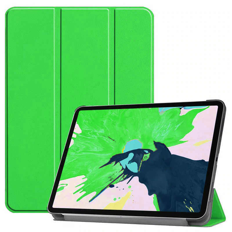 iPad Uyumlu Pro 12.9 2020 (4.Nesil) Tuhatu Smart Kapak Standlı 1-1 Kılıf-Yeşil