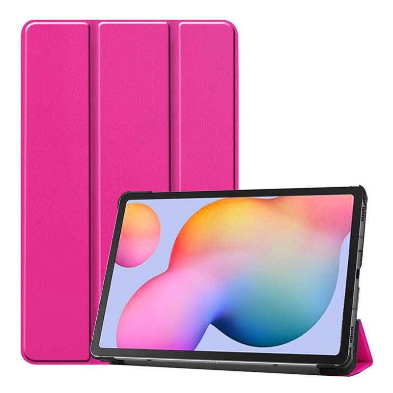 Galaxy Uyumlu Tab S6 Lite P610 Tuhatu Smart Kapak Standlı 1-1 Kılıf-Pembe