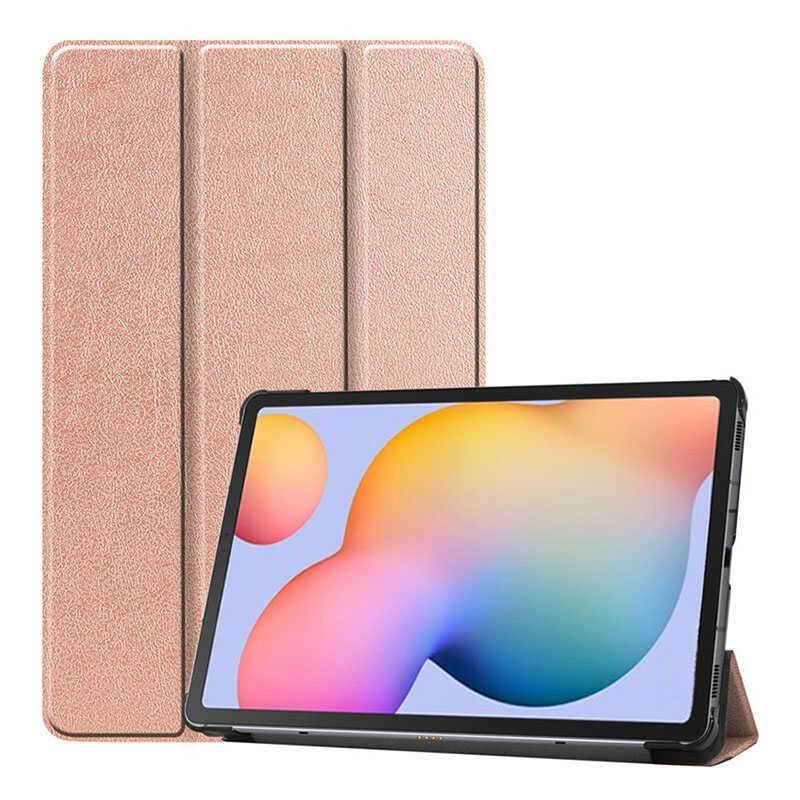 Galaxy Uyumlu Tab S6 Lite P610 Tuhatu Smart Kapak Standlı 1-1 Kılıf-Rose gold