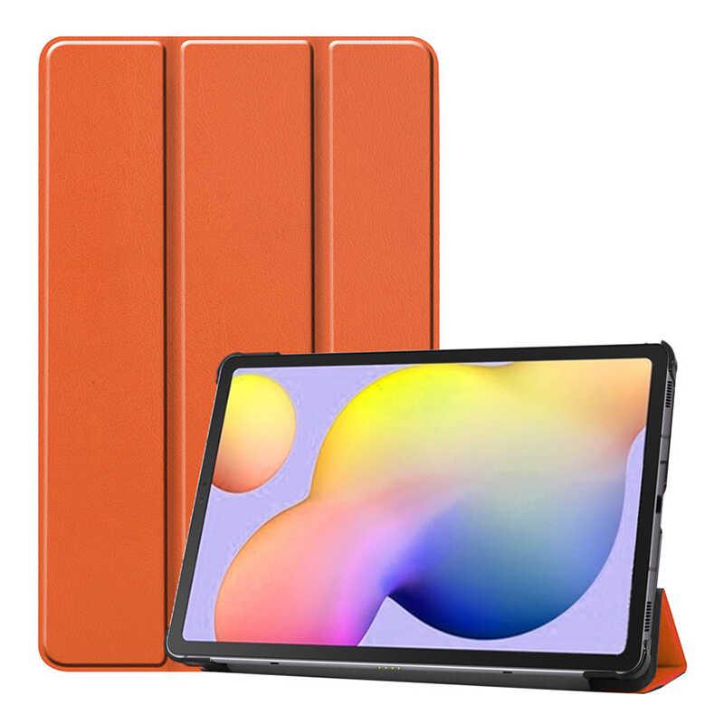 Galaxy Uyumlu Tab S6 Lite P610 Tuhatu Smart Kapak Standlı 1-1 Kılıf-Turuncu