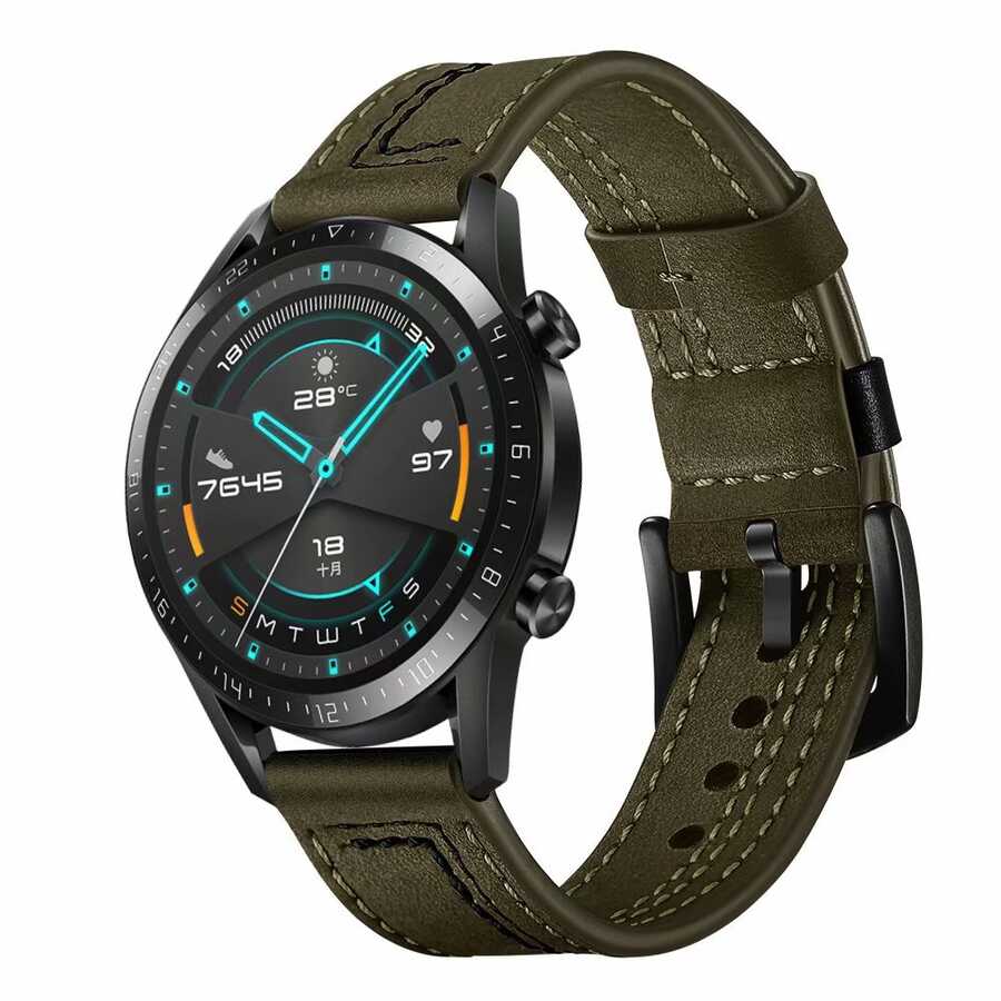 Gear S2 (20mm) KRD-19 Deri Kordon-Yeşil