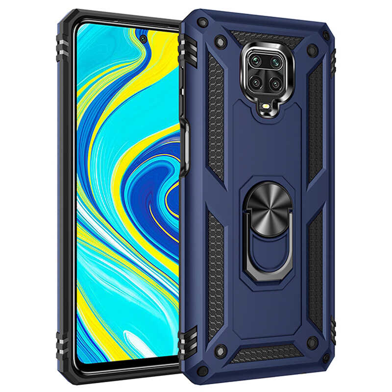 Xiaomi Uyumlu Redmi Note 9S Kılıf Tuhatu Tank Kapak-Mavi