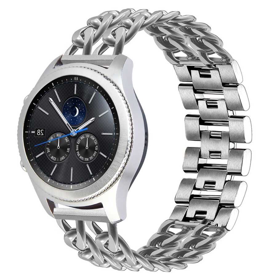 ​​Gear S3 (22mm) KRD-17 Metal Kordon-Gümüş