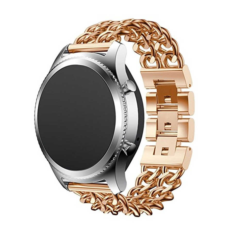 ​​Galaxy Uyumlu Watch 46mm (22mm) KRD-17 Metal Kordon-Rose gold