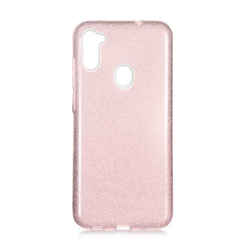 Galaxy Uyumlu A11 Kılıf Tuhatu Shining Silikon-Rose gold