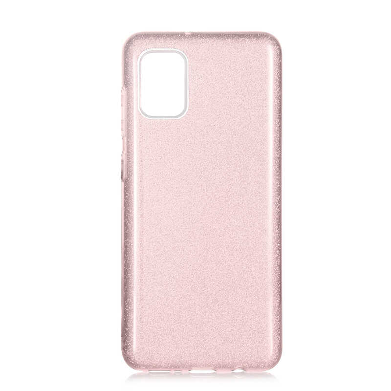 Galaxy Uyumlu A31 Kılıf Tuhatu Shining Silikon-Rose gold