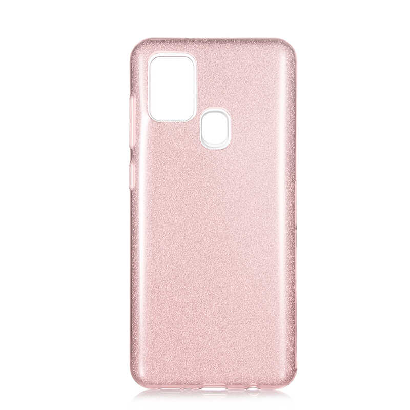 Galaxy Uyumlu A21S Kılıf Tuhatu Shining Silikon-Rose gold