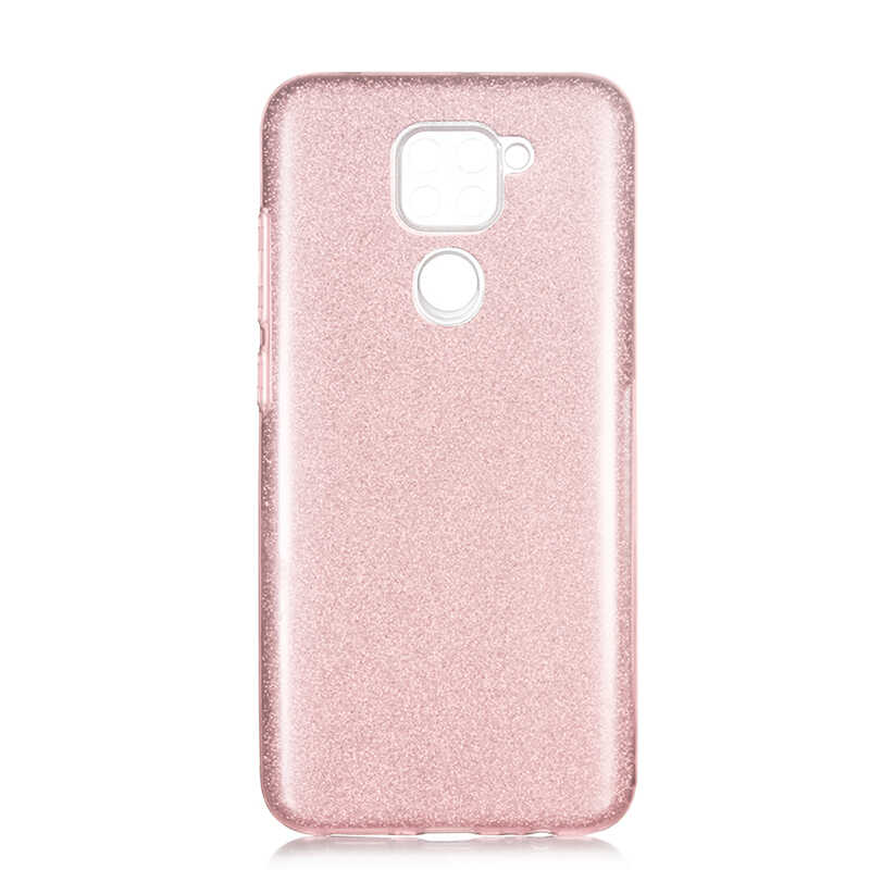 Xiaomi Uyumlu Redmi Note 9 Kılıf Tuhatu Shining Silikon-Rose gold