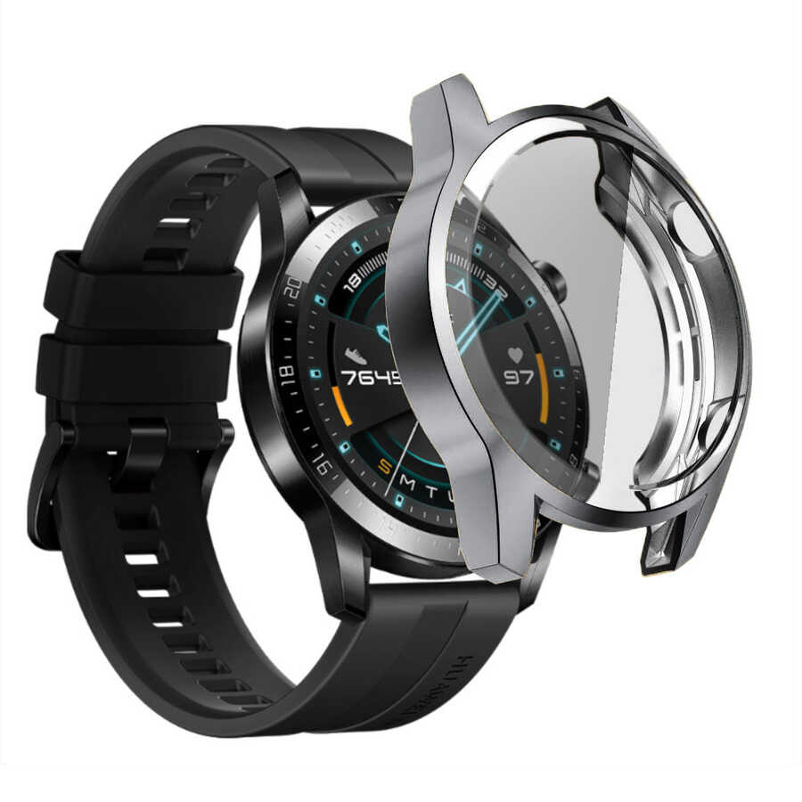 Huawei Uyumlu GT2 46mm Tuhatu Watch Gard 02 Ekran Koruyucu-Gri