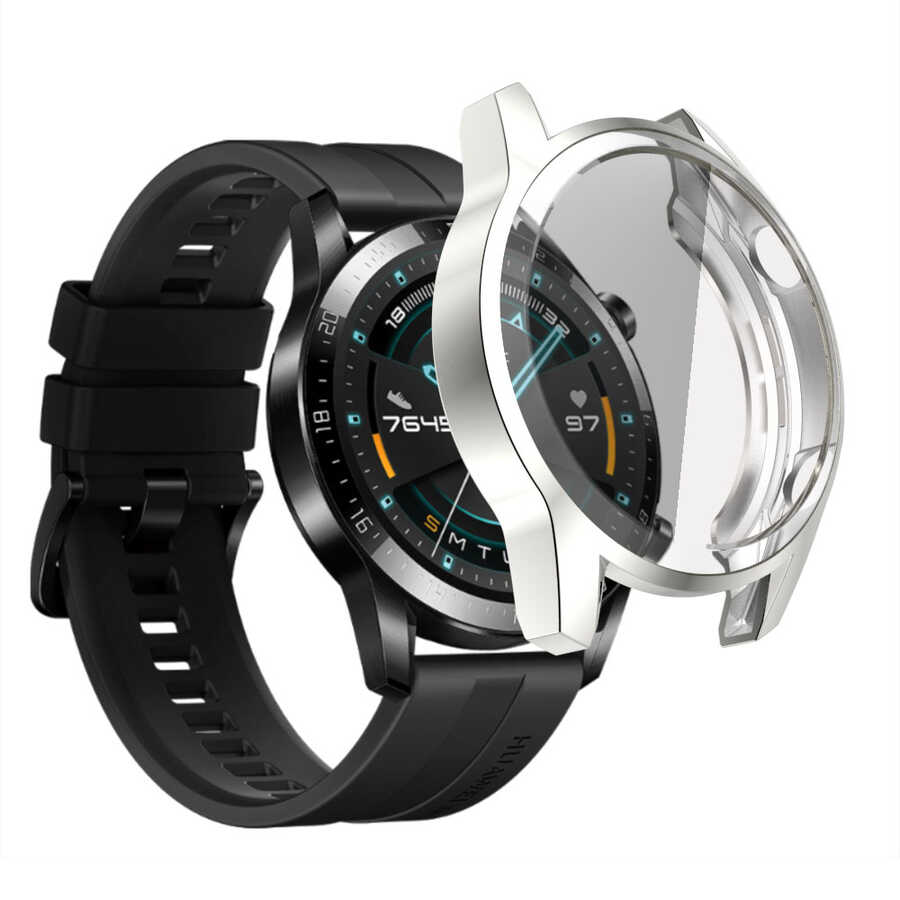 Huawei Uyumlu GT2 46mm Tuhatu Watch Gard 02 Ekran Koruyucu-Gümüş