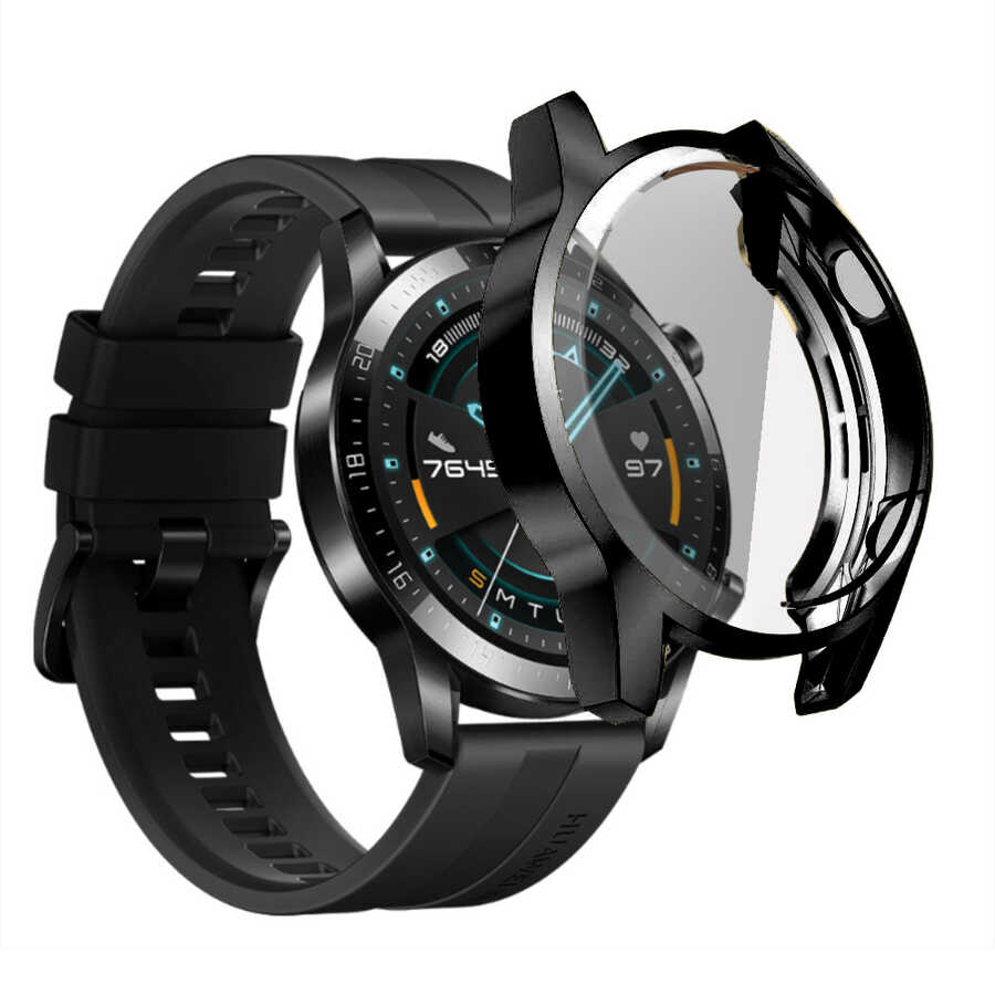 Huawei Uyumlu GT2 46mm Tuhatu Watch Gard 02 Ekran Koruyucu-Siyah